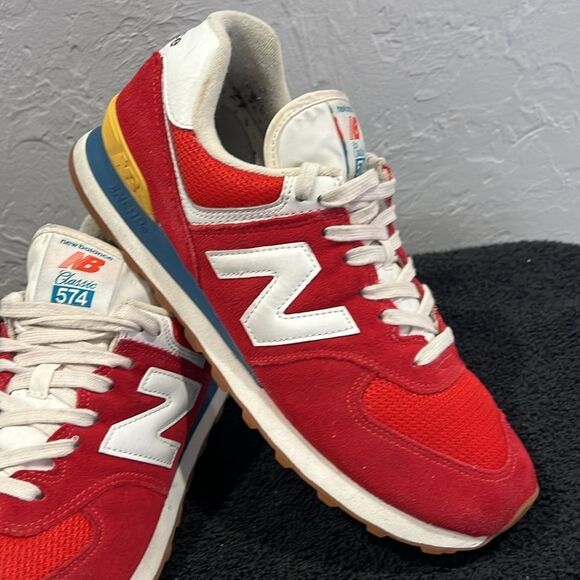 🔥🔥 NEW BALANCE Classic 574 Sneakers “Rainbow Pack” Men Sz 9.5 - EXCELLENT - Picture 2 of 16